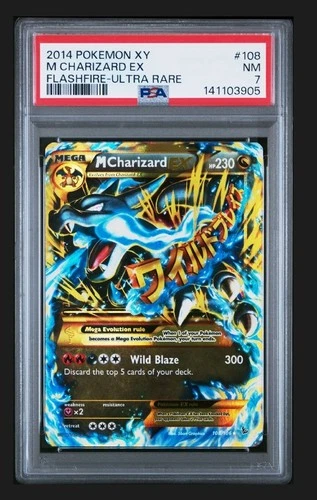 2014 POKEMON XY FLASHFIRE ULTRA RARE #108 M CHARIZARD EX PSA 7