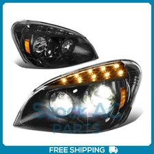 Headlights Pair LED Turn Signal Headlamps for 2008-2017 Freightliner Cascadia