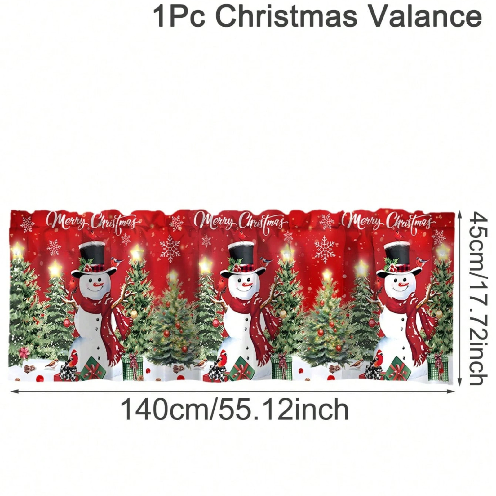 Christmas Window Valance Curtain Xams Window Decor Kitchen Living Room Cartain