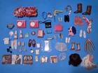 VINTAGE BARBIE MATTEL ACCESSORIES LOT SHOES, SHOES, PURSE, SOCKS,JAPAN, MATTEL