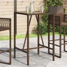 Outdoor Bar Table Brown and Black