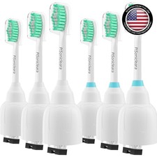 6 Pack Philips Sonicare Replacement Toothbrush Heads for e-Series - Green