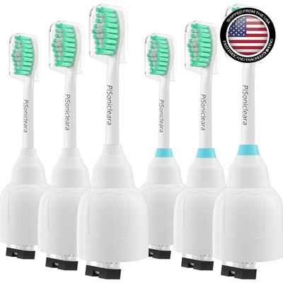 6 Pack Philips Sonicare Replacement Toothbrush Heads for e-Series - Green