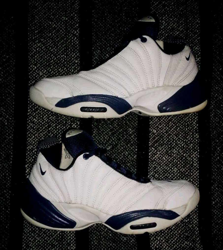 Vintage Y2k- Nike Air Flight Sneakers Women's Size 8 White/Blue Mid- 020608LN3