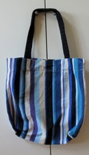 Stylish Blue and white stripes Medium Tote Bag 