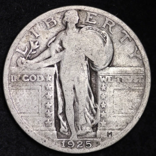 1925 Standing Liberty Quarter Silver GOOD / VG FULL DATE FREE SHIPPING!