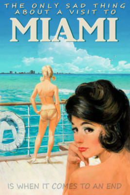 Miami Florida Cruise Ship Pin Up Poster Ocean Caribbean Travel Art Print 331