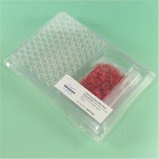 NEW Agilent 392611542 Clear Screw Top Vial 2ml, PTFE Red Cap *100/pk!*