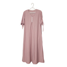 Womens' Maxi Short Sleeve Eyelet Pockets T-shirt Summer Dress Size 2XL FREE S&H