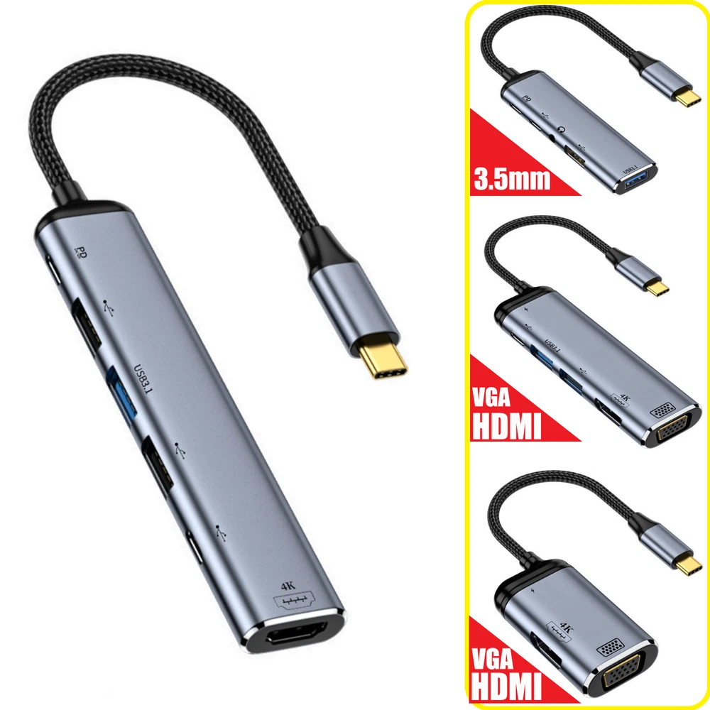 USB Type C Docking station Laptop Tablet USB HUB Video Converter Adapter