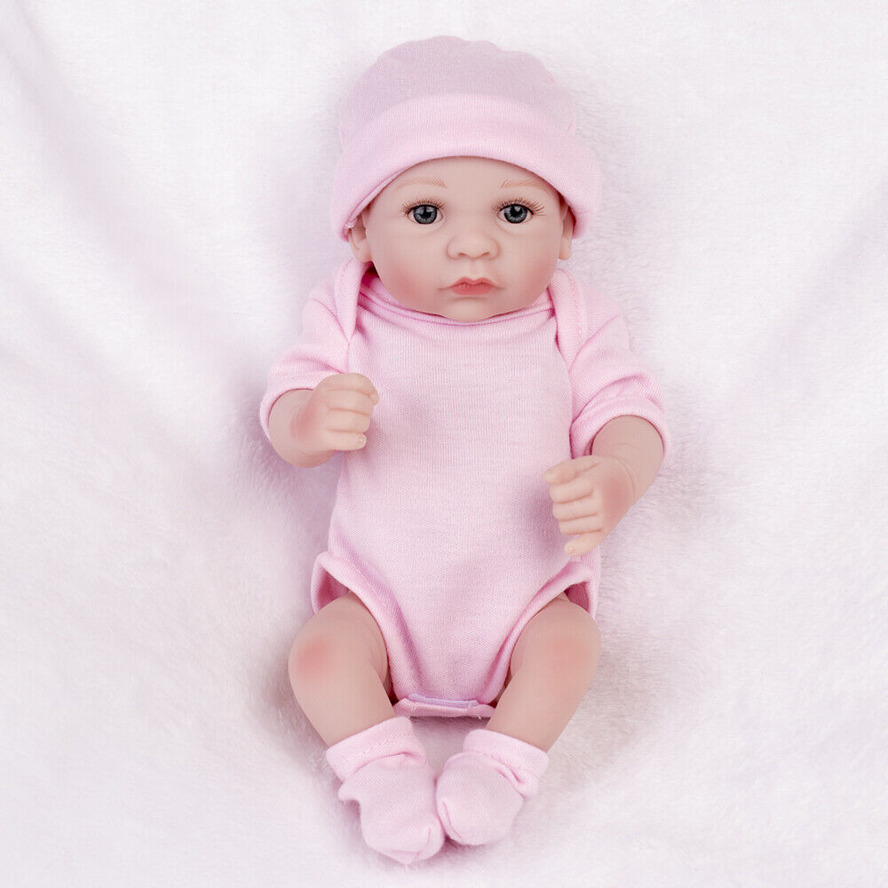 10" Realistic Reborn Baby Dolls Soft Vinyl Full Silicone Newborn Girl Doll Toys