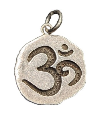 Sterling Silver 925 Om Ohm Symbol Peace Harmony Bliss Yoga Pendant Charm JCM