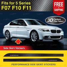 For BMW F07 F10 F11 5 Ser Sport Side Skirt Sticker 3D CARBON PATTERN Vinyl Decal