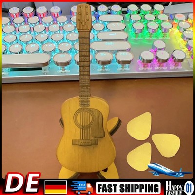 Wooden Acoustic Guitar Pick Box Plectrum Container with Stand Guitar Accessories