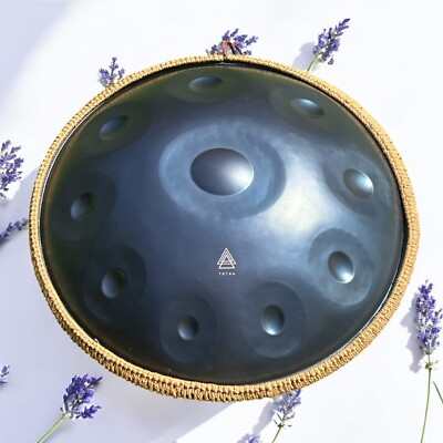 Tetra Handpan BLUE D Kurd 12/10 Noten 440/432 Hz 22' Edelstahl GESCHENK
