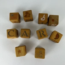 Hand crafted Wood Block Decor Primitive Country Nursery Words