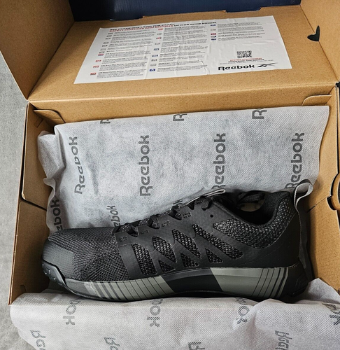 Reebok Mens Fusion Flexweave Composite Toe Athletic Work Shoe Black/Grey