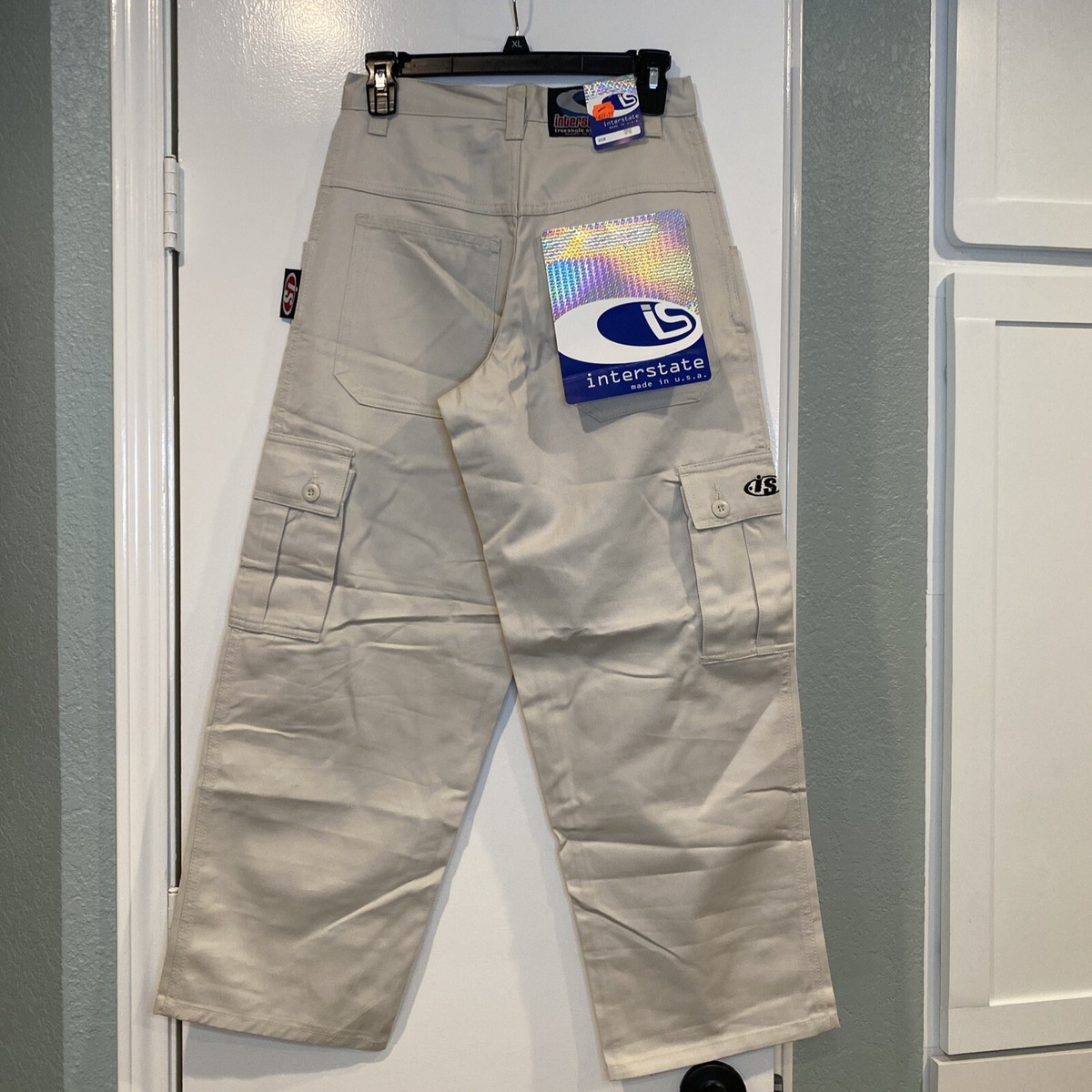 Vntge Interstate IS Khaki Cargo Baggy Pants 26X28 Deadstock Vntge Interstate IS Khaki Cargo Baggy Pants 26X28 Deadstock