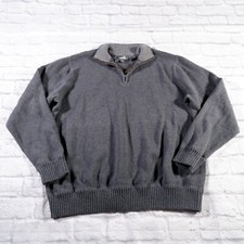 Eddie Bauer Gray 1/4 Zip Pullover Cotton Long Sleeve Mens Knit Sweater 2XL