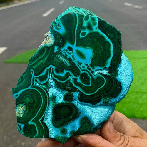 360G Natural Chrysocolla/Malachite transparent cluster rough mineral sample - Picture 22 of 24