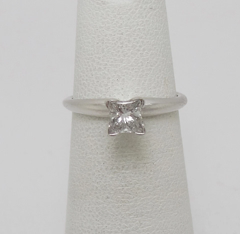 .40CT Natural Princess Diamond Solitaire Engagement Wedding Ring 14K White Gold - Image 3 of 4