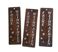 3Er Set GeschenkeanhäNger Frohe Weihnachten 13,5Cm Metall Edelrost Advent Deko