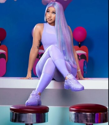 Reebok x Cardi B collaboration sneakers in purple size