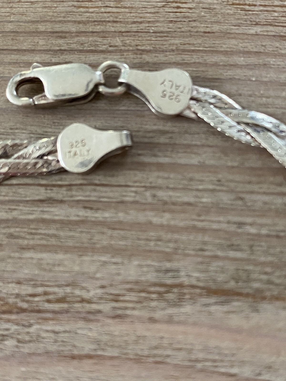 Solid Sterling Silver Braided Chain Bracelet, 7.5… - image 3