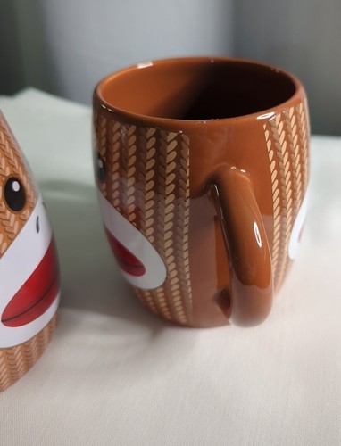 Set tazzine caffè Sock Monkey due manici tazze ceramica novità by Galerie - Foto 4 di 8