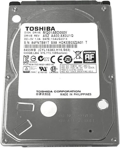 Toshiba 500 GB,Internal,5400 RPM,2.5" (MQ01ABD050V) HDD