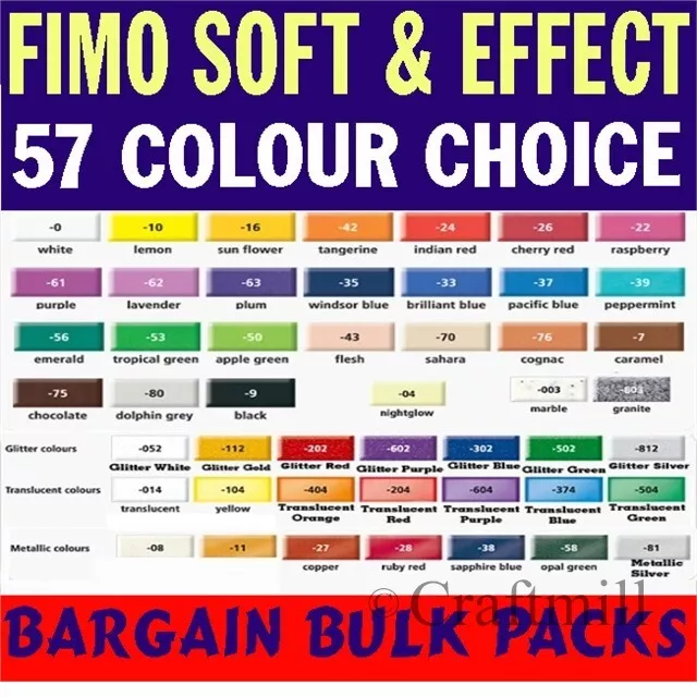 FIMO SOFT & EFFECTS BULK MULTIPACKS Choose Colours MODELLING POLYMER CLAY