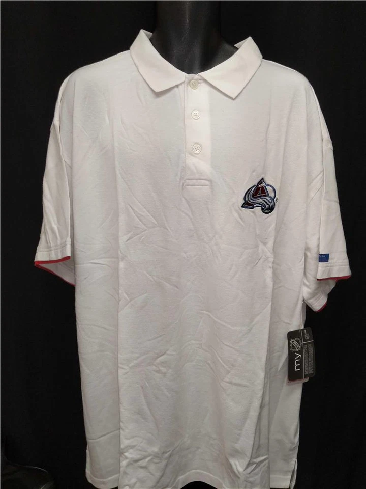 New Colorado Avalanche MENS Sizes 2XL-3XL-5XL-6XL Big & Tall White Polo Shirt - Image 2 of 4
