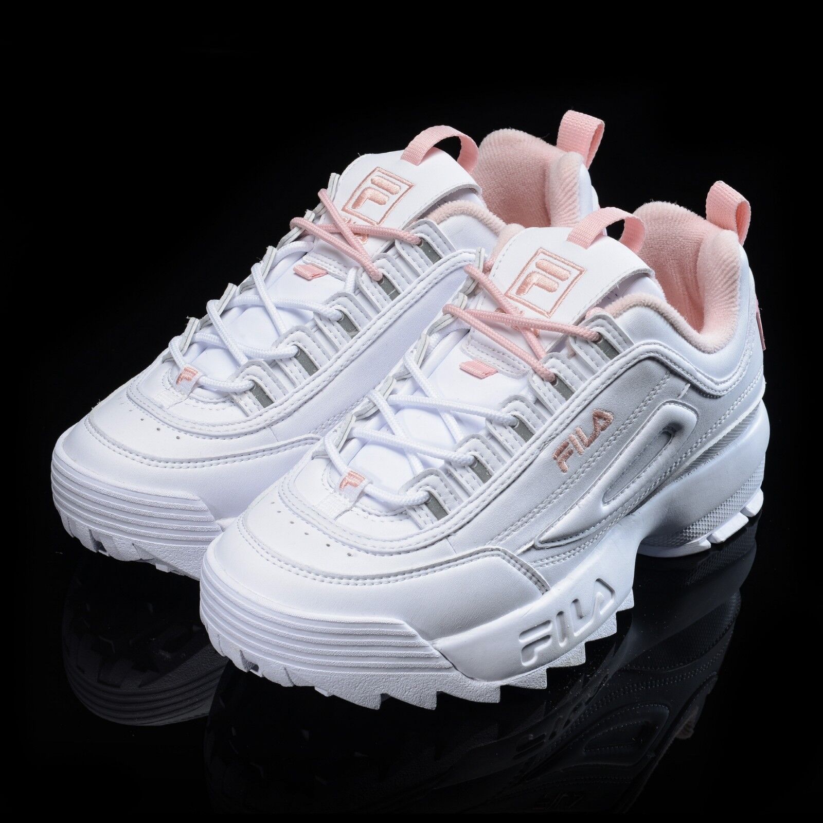 FILA Disruptor II 2 White Pink Shoes Running Unisex Size UK 3-9  FS1HTA1074X_WPK