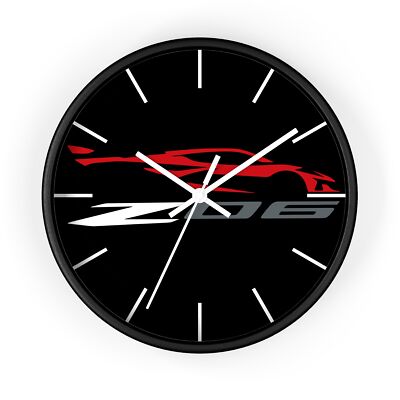 Corvette Z06 - Garage Man Cave Car Lover - 10'' Wall Clock - Multiple Colors