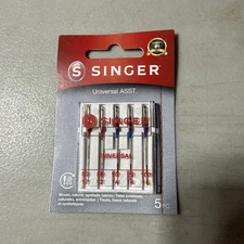 Singer Universal & Ball Point Sewing Machine Needles – Assorted Sizes, 5-pack