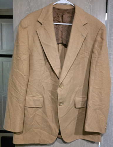 Hickey Freeman, Vintage HICKEY FREEMAN Camel Hair Blazer Men's 44L 1/2 Lined Made in USA