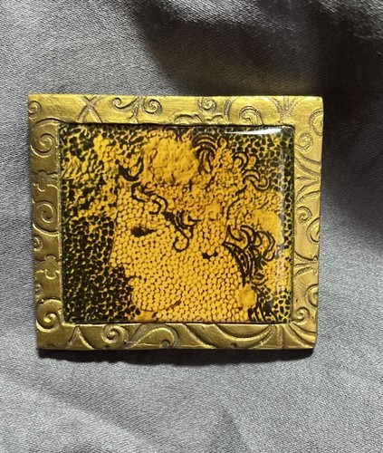 Vintage Artistic Painting Pointalist Brooch/Pin
