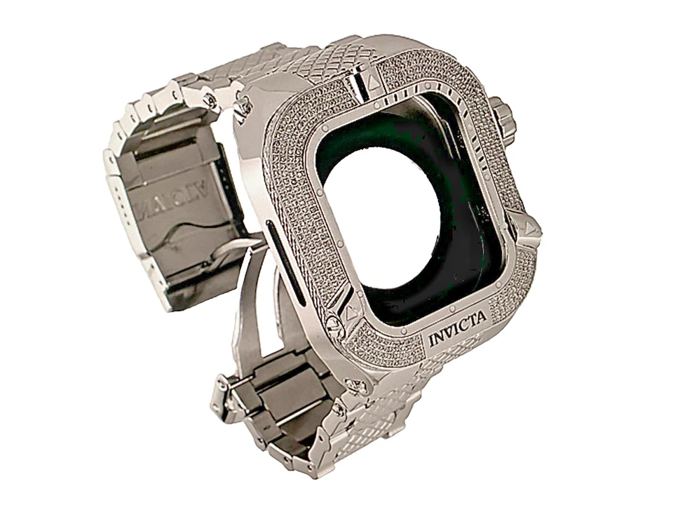 GENUINE DIAMOND BEZEL/INVICTA Band For APPLE WATCH 44mm 1.49 CTW DIAMONDS - Image 2 of 4