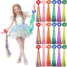 18 Pcs Rainbow Dance Ribbons Hand Held Rhythm Gymnastics Dance Ribbons for Ra...