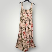 Lulus Floral Maxi Dress Square Neck Ruffle Strap Pink Multicolor Size Medium