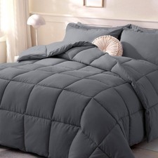 Comforters Twin Size, Duvet Insert,Dark Grey All Season Duvet, Lightweight Qu...