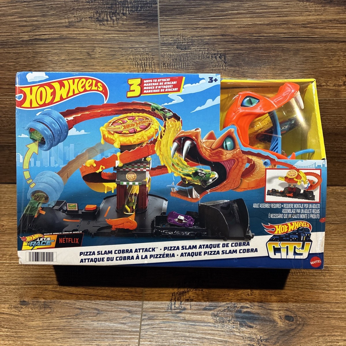Hot Wheels City Track Set Pizza Slam Cobra Attack Playset NEW | eBay