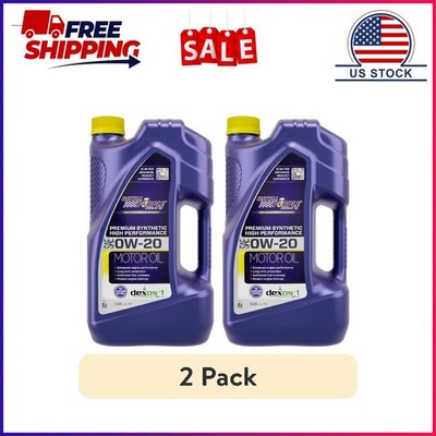 (2 pack) Royal Purple High Performance Motor Oil 0W-20 Premium Synthetic Motor