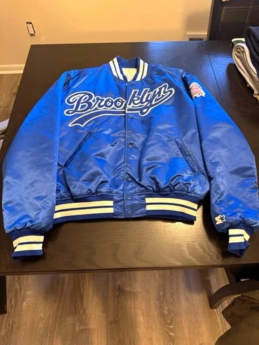 Vintage Brooklyn Dodgers Cooperstown Collection Satin Jacket Snap Men’s XL - product listing photo