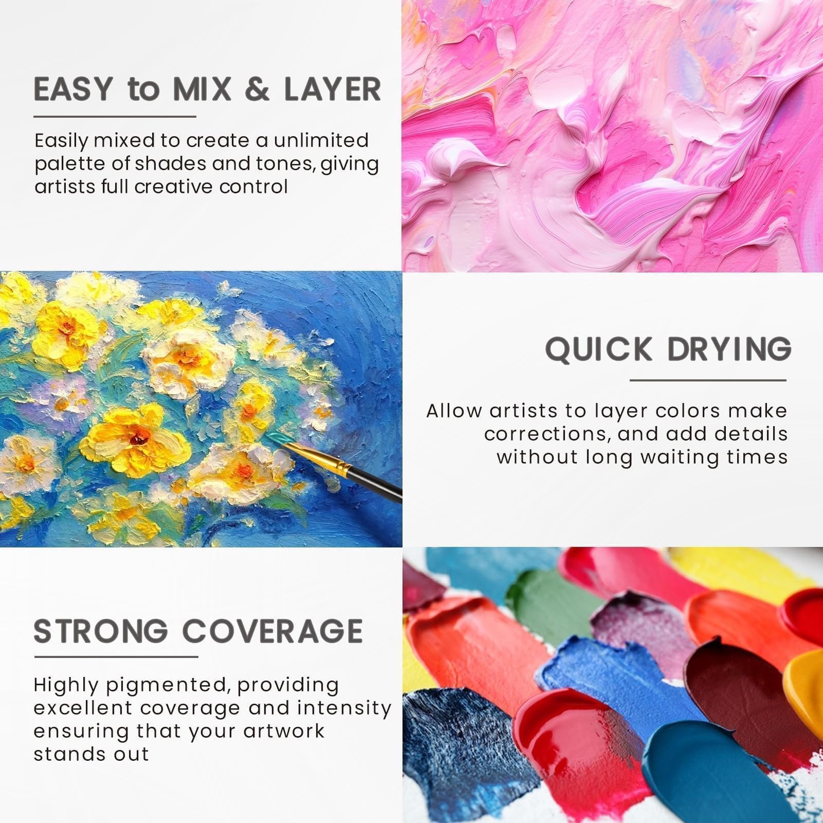 40 Pcs Acrylic Paint Set - 24 Colors (2oz/60ml) with 12 Brushes, 2 Knives & P...