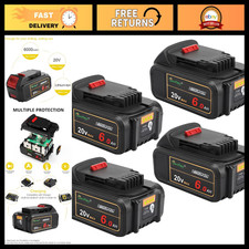 4 Pack 20V 6Ah Replacement Batteries for Dewalt Power Tools - High Capacity