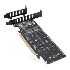 Quad PCIe NVMe Adapter, PCIe 4.0 x16 to 4Ports M.2 NVMe Converter Card for 2U