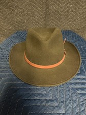 VINTAGE LITE FELT DARK CHARCOAL FEDORA 100 WOOL FELT GOOD CONDITION READ