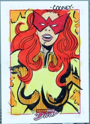 2010 Marvel Dangerous Divas Series 1 SketchaFEX of Firestar by Daniel Cooney 1/1