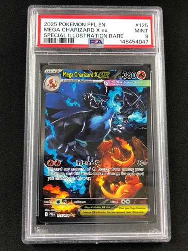 Pokemon 2025 Mega Charizard X EX 125/094 PSA 9